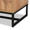 Baxton Studio Reid Oak Finished Wood and Black Metal 3-Drawer Sideboard Buffet 162-10295 - alternate 10